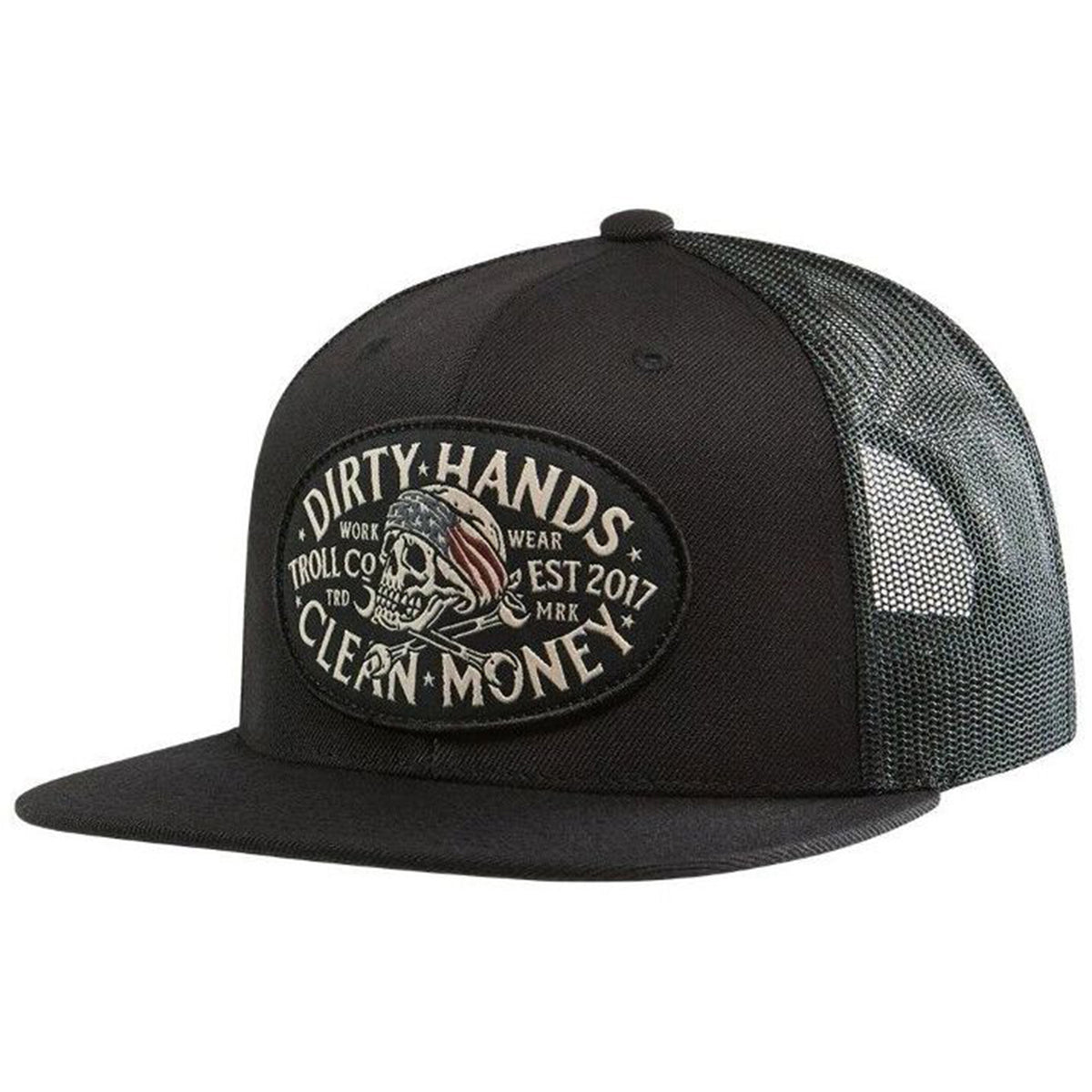 Troll Co. Pirate DHCM Patch Trucker Hat Hats & Caps Troll Co. Black OS