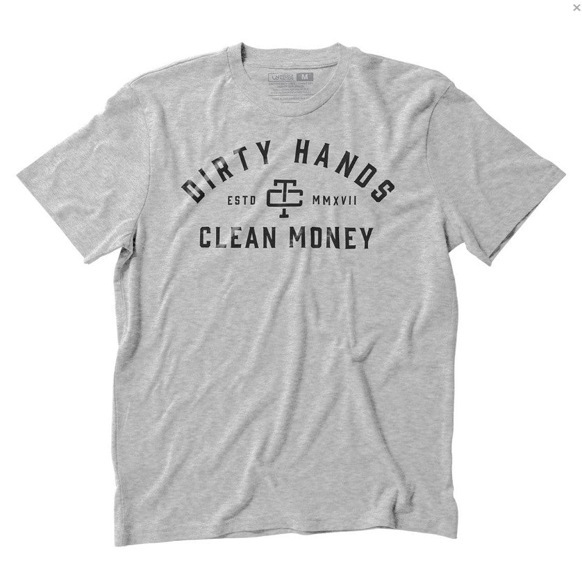 Troll Co. Men&#39;s &quot;Dirty Hands Clean Money&quot; Classic Short Sleeve Crewneck T-Shirt_Nickel - Work World - Workwear, Work Boots, Safety Gear