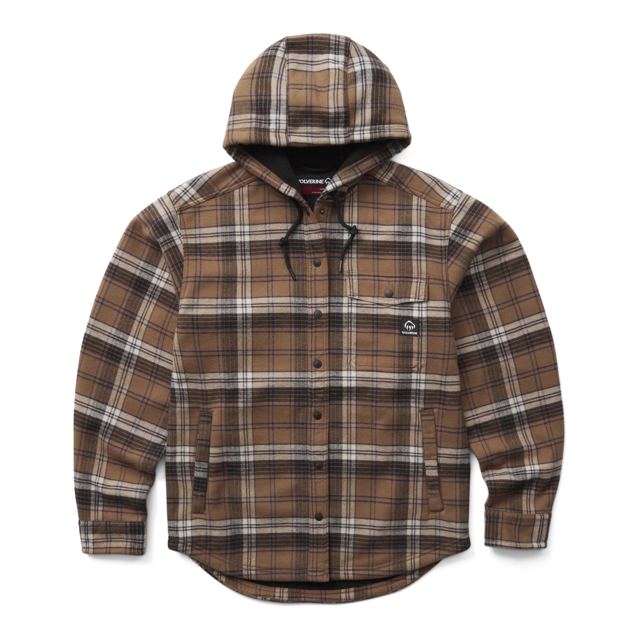 Wolverine Men's Bucksaw II Flannel Snap Hooded Shirt Jac - Work World