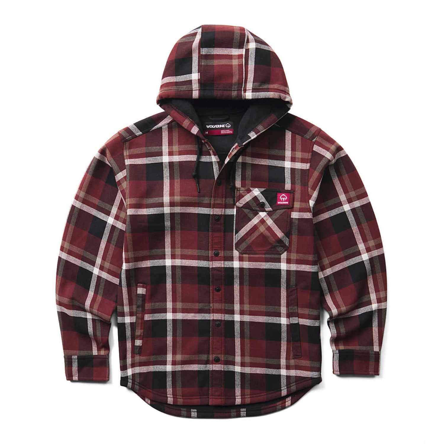 Wolverine Men's Bucksaw II Flannel Snap Hooded Shirt Jac - Work World