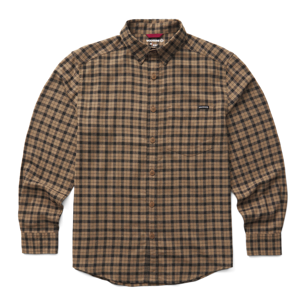 Wolverine Men's Re-Built Chest Pocket Button-Up Long Sleeve Work Shirt Work Shirts Wolverine Cub 2XL Reg