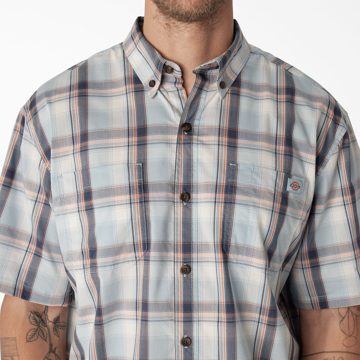 Dickies Men&#39;s FLEX Woven Short Sleeve Button-Up Shirt - Work World - Workwear, Work Boots, Safety Gear