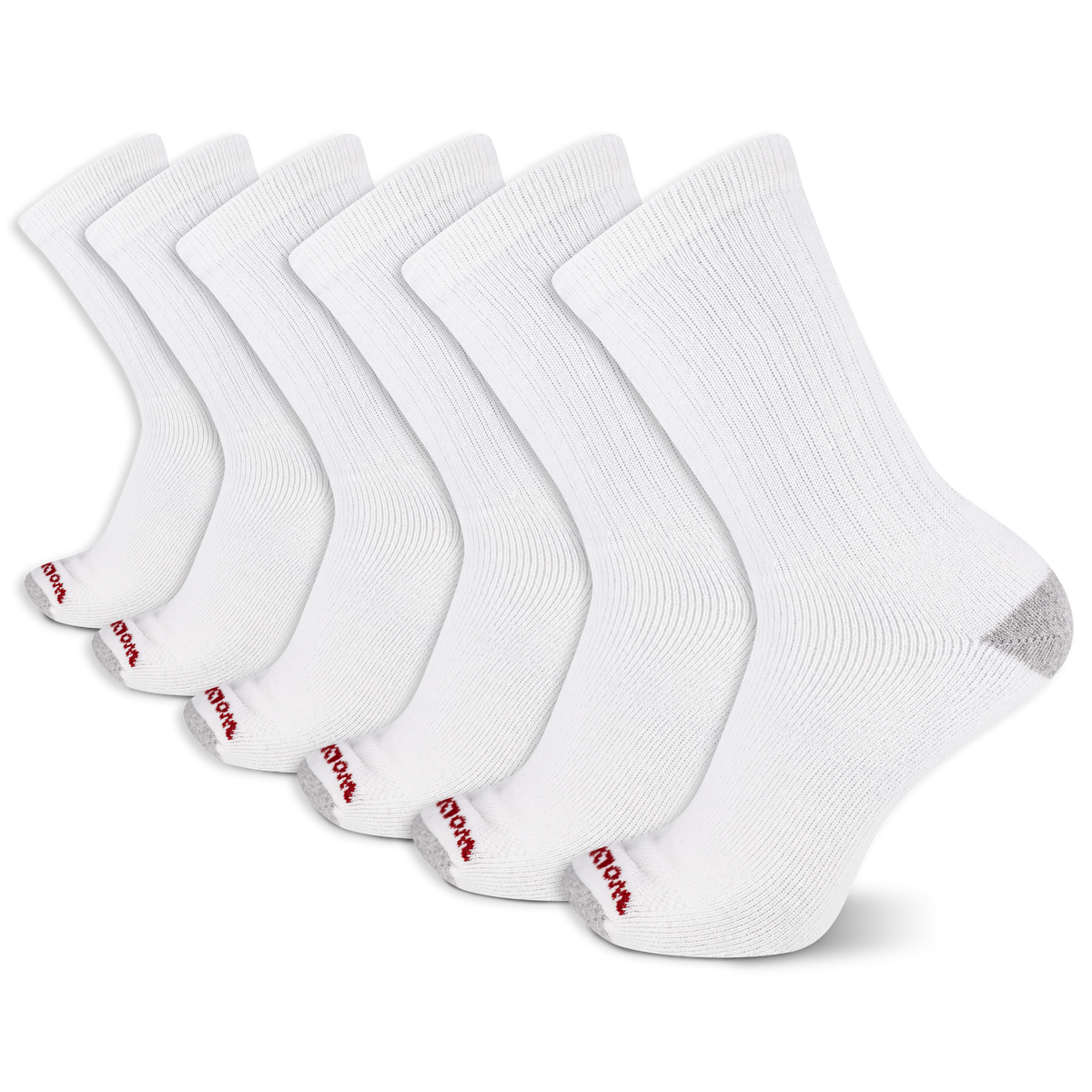 Wolverine Men's Heavy Duty Work Crew Sock (6 Pack) Socks Wolverine White L
