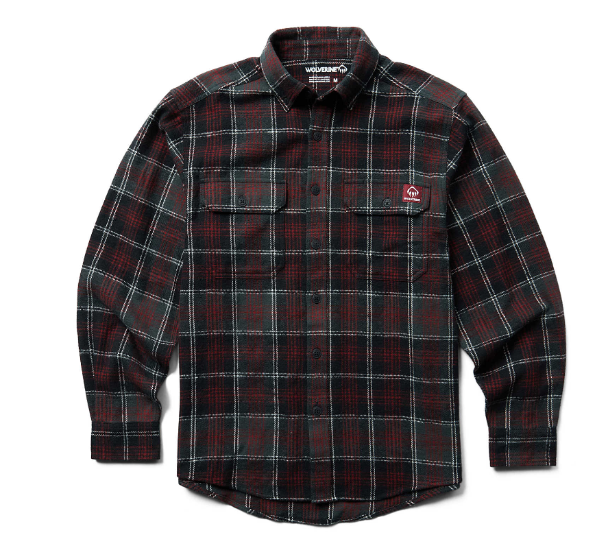 Wolverine Men's Glacier Heavyweight Long Sleeve Flannel Shirt - Work World - Workwear, Work Boots, Safety Gear