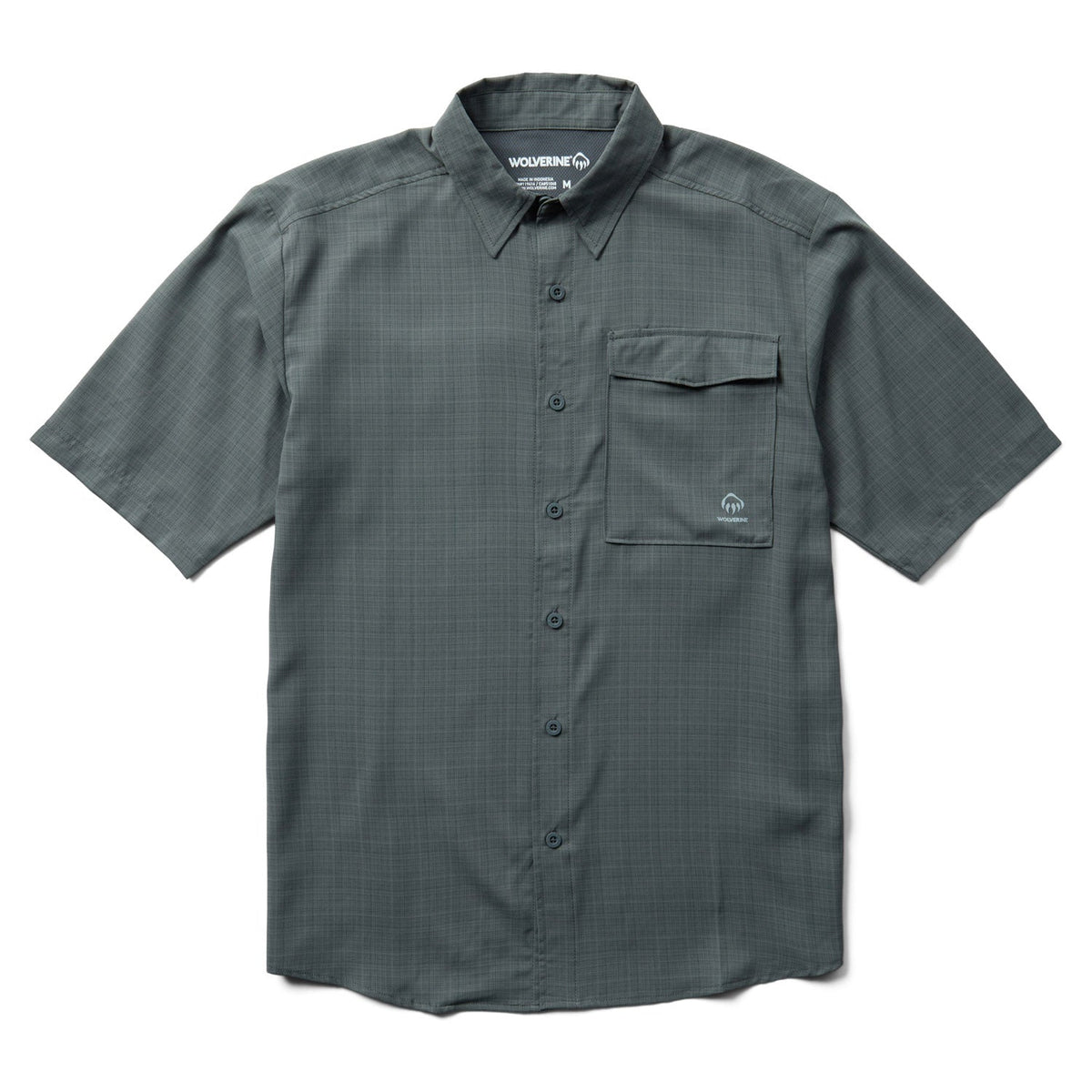 Wolverine Men's Driver Lightweight Button-Down Short Sleeve Work Shirt Work Shirts Wolverine Granite 2XL Reg