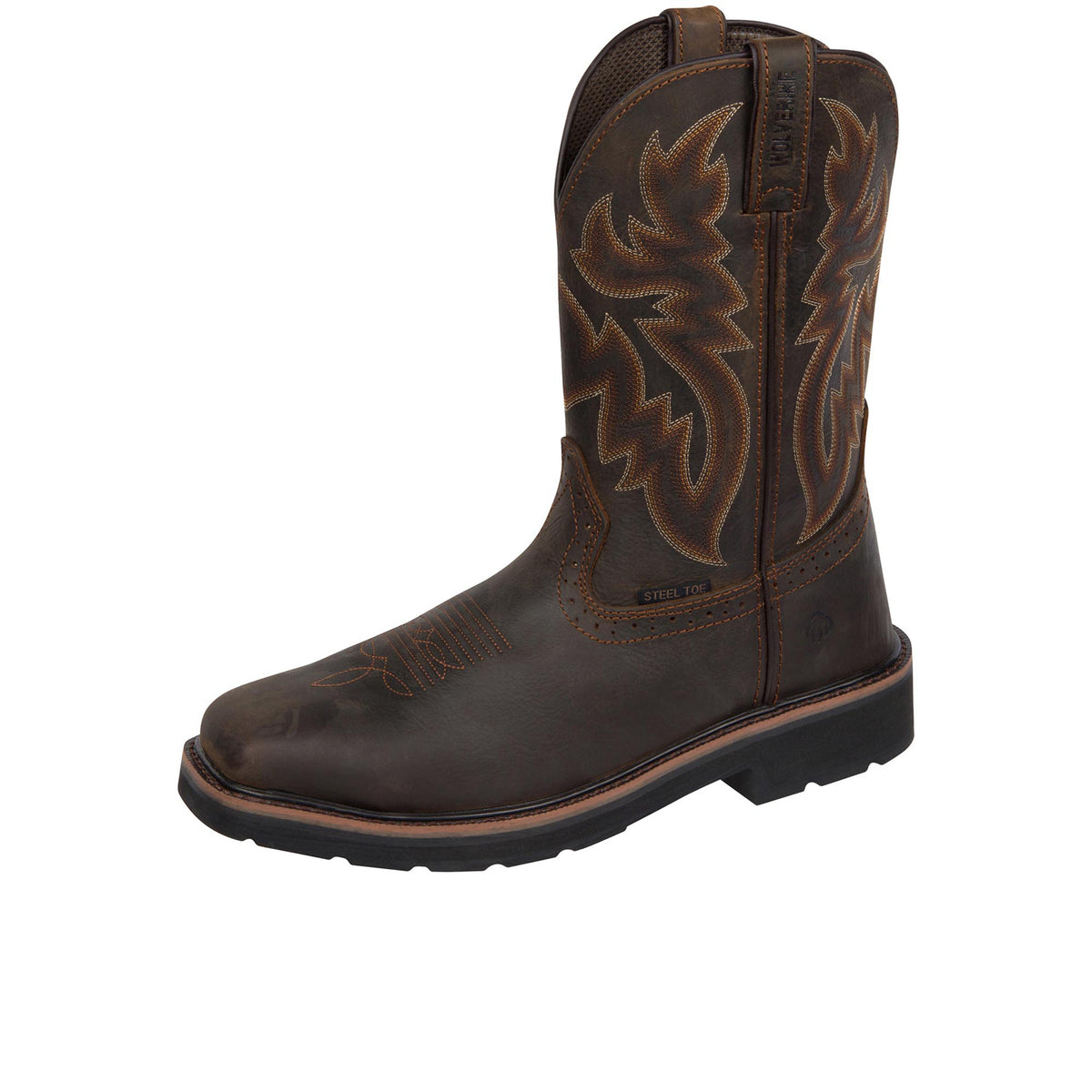 Wolverine Men's Rancher Square-Toe Steel-Toe Wellington Work Boots Wolverine
