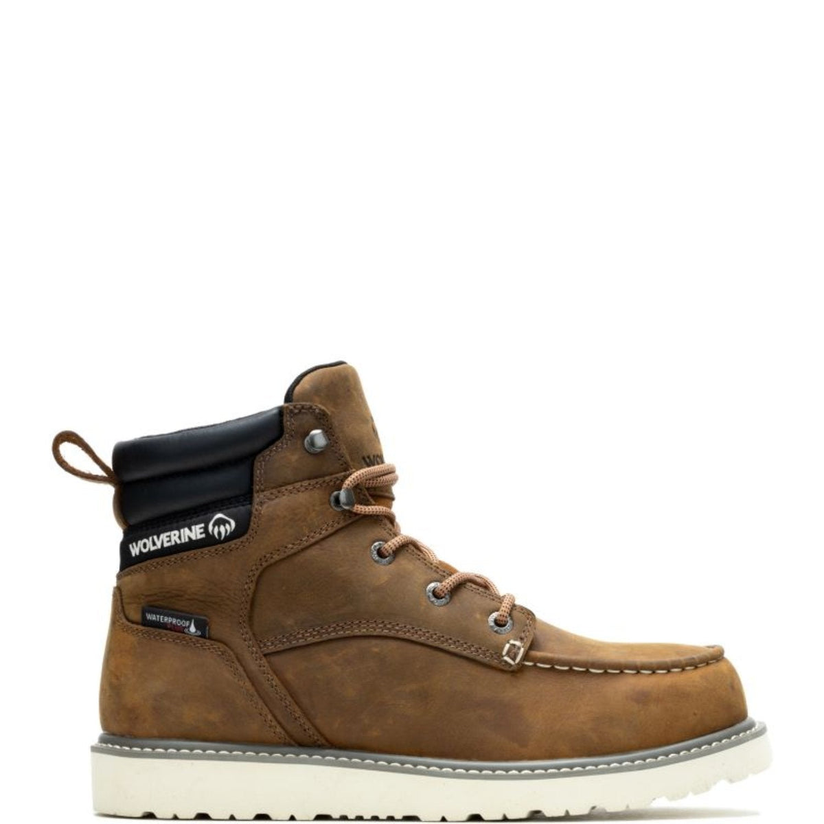 Wolverine Men's Trade Wedge 6" Waterproof Moc-Toe Steel Toe Boot Work Boots Wolverine Sudan Brown 10 M