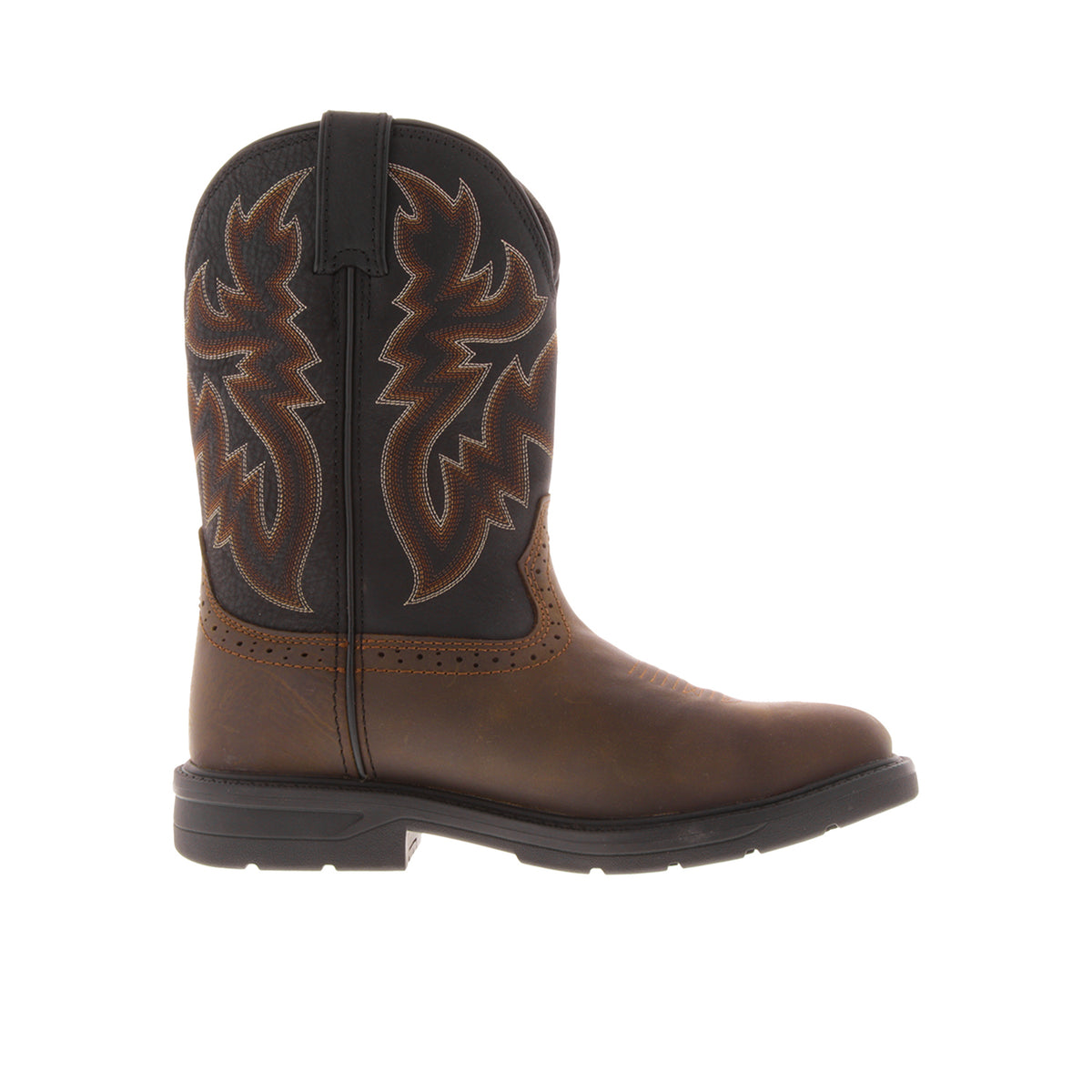 Wolverine Men's Rancher Level Steel-Toe Pull-On Work Wellington Work Boots Wolverine Black Brown 10 M
