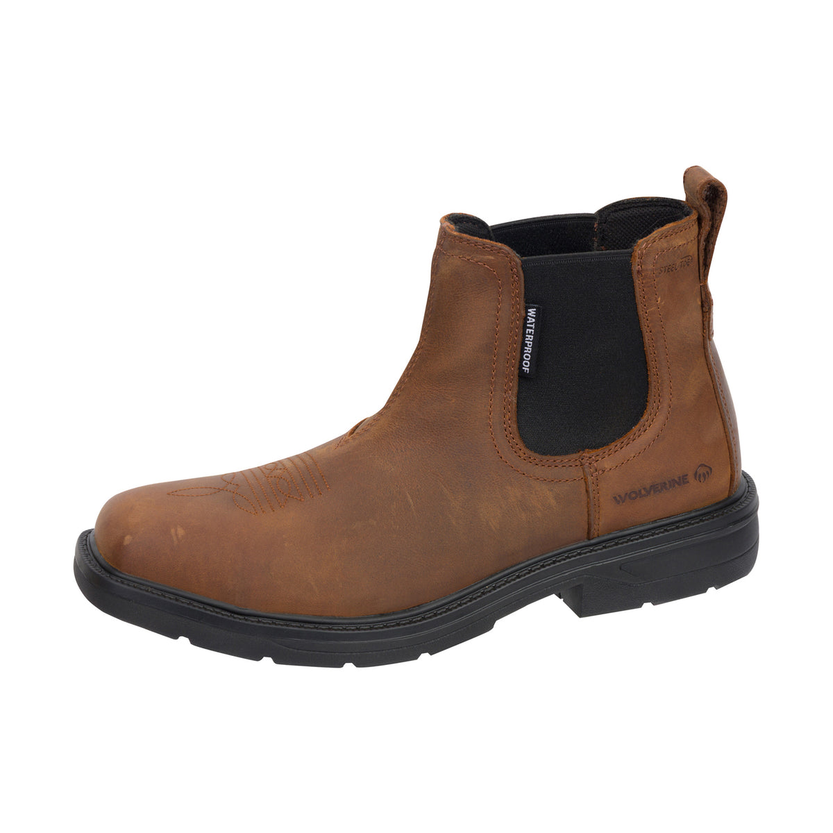 Wolverine Men's Rancher Level Chelsea Slip-On Steel-Toe Work Boot Work Boots Wolverine