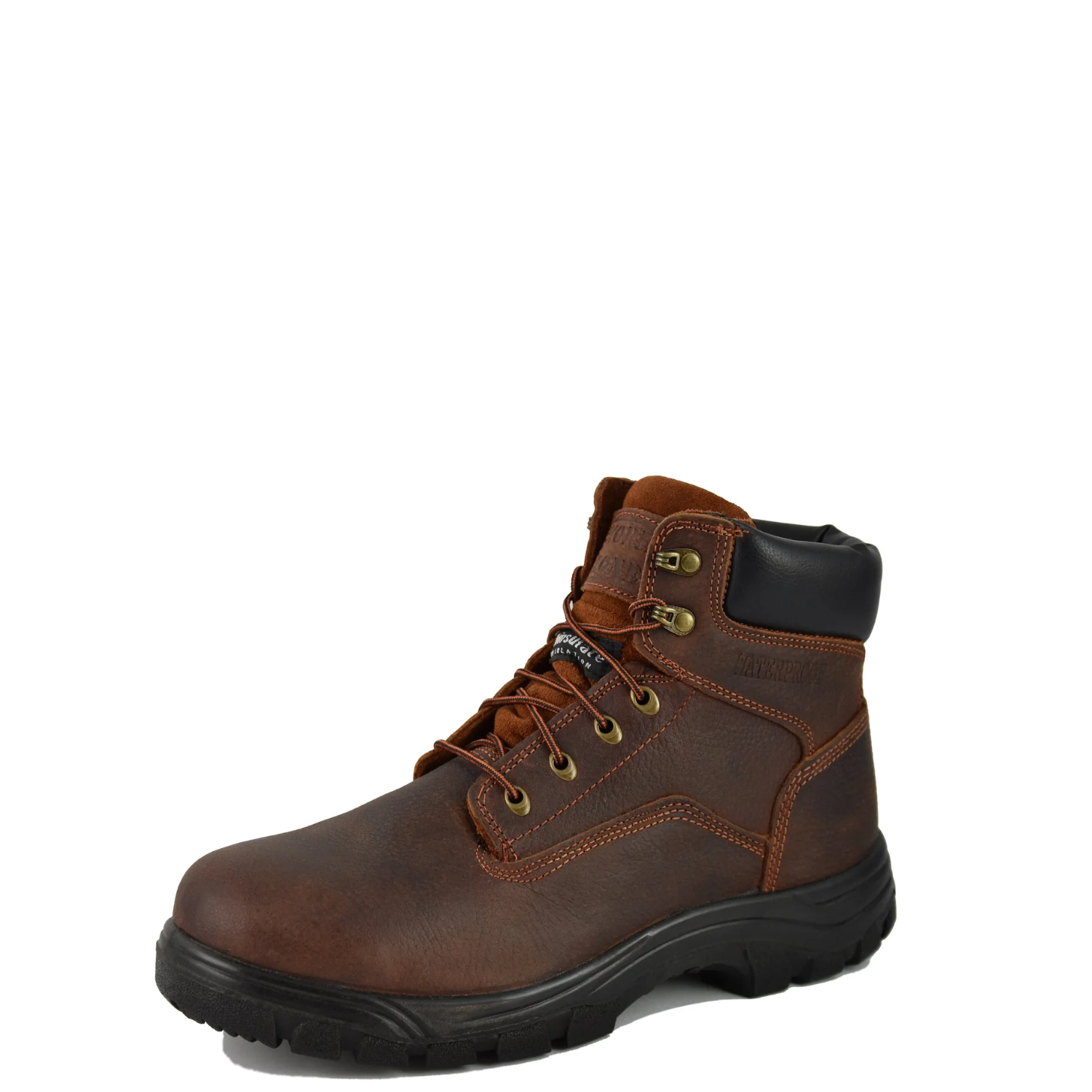 Worx Men\'s Tan Leather Steel Toe Work Safety Lace Up Ankle Boots Hawx Men main image 4