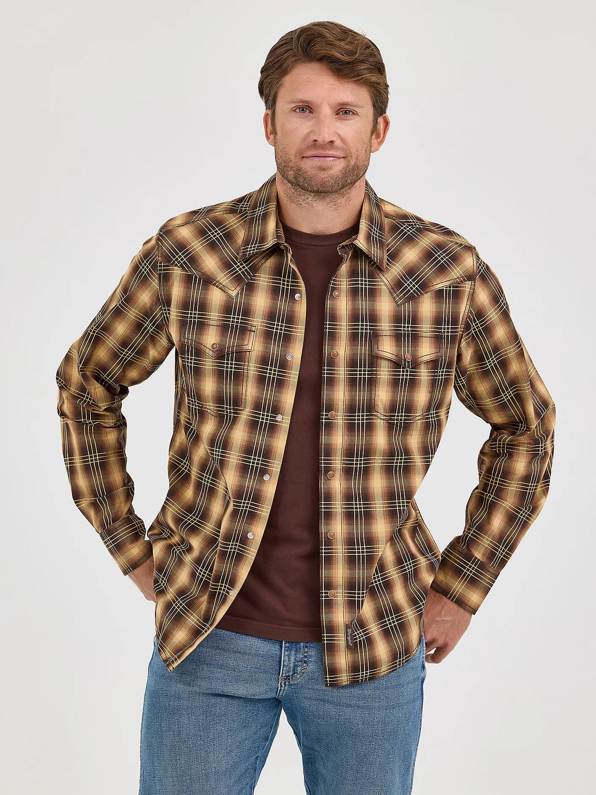 Wrangler Men's Retro® Premium Cotton Snap-Front Long Sleeve Work Shirt - Work World - Workwear, Work Boots, Safety Gear