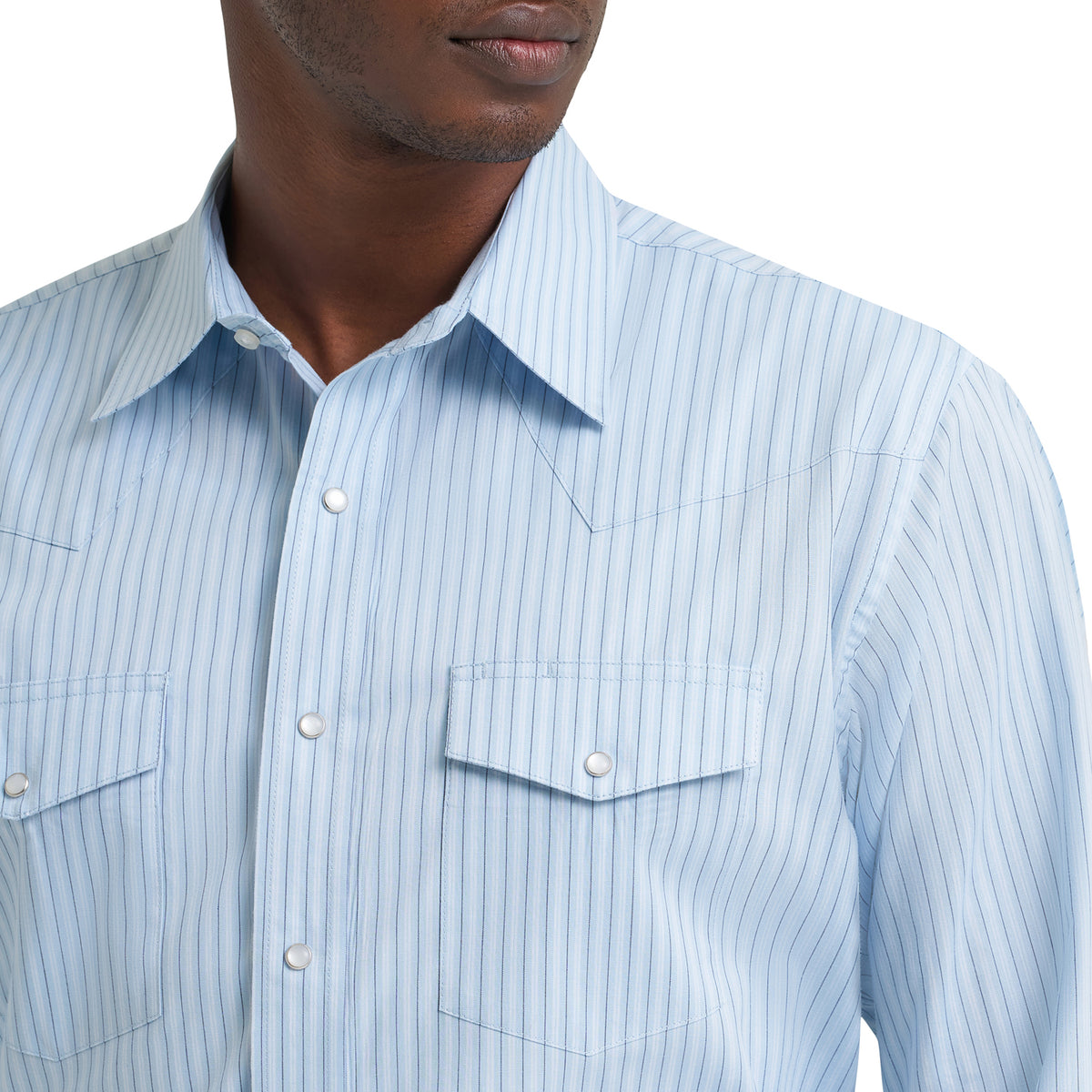 Wrangler Men's Long Sleeve Western Stripe Pearl Snap Shirt Work Shirts Wrangler