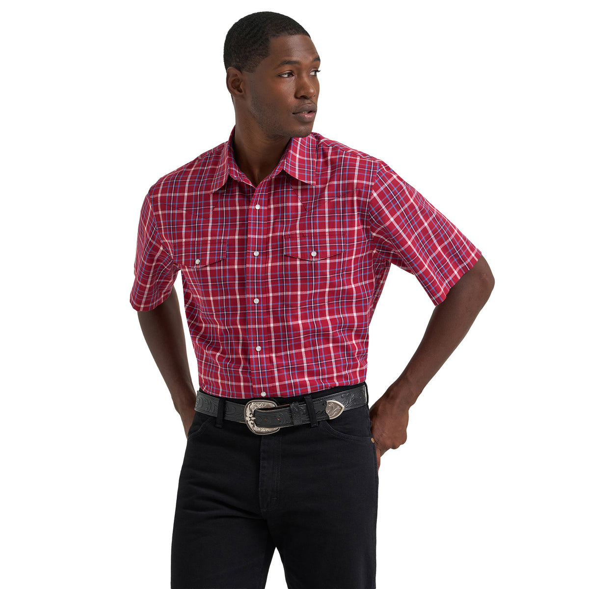 Wrangler Men's Wrinkle Resist Western Pearl Snap Shirt