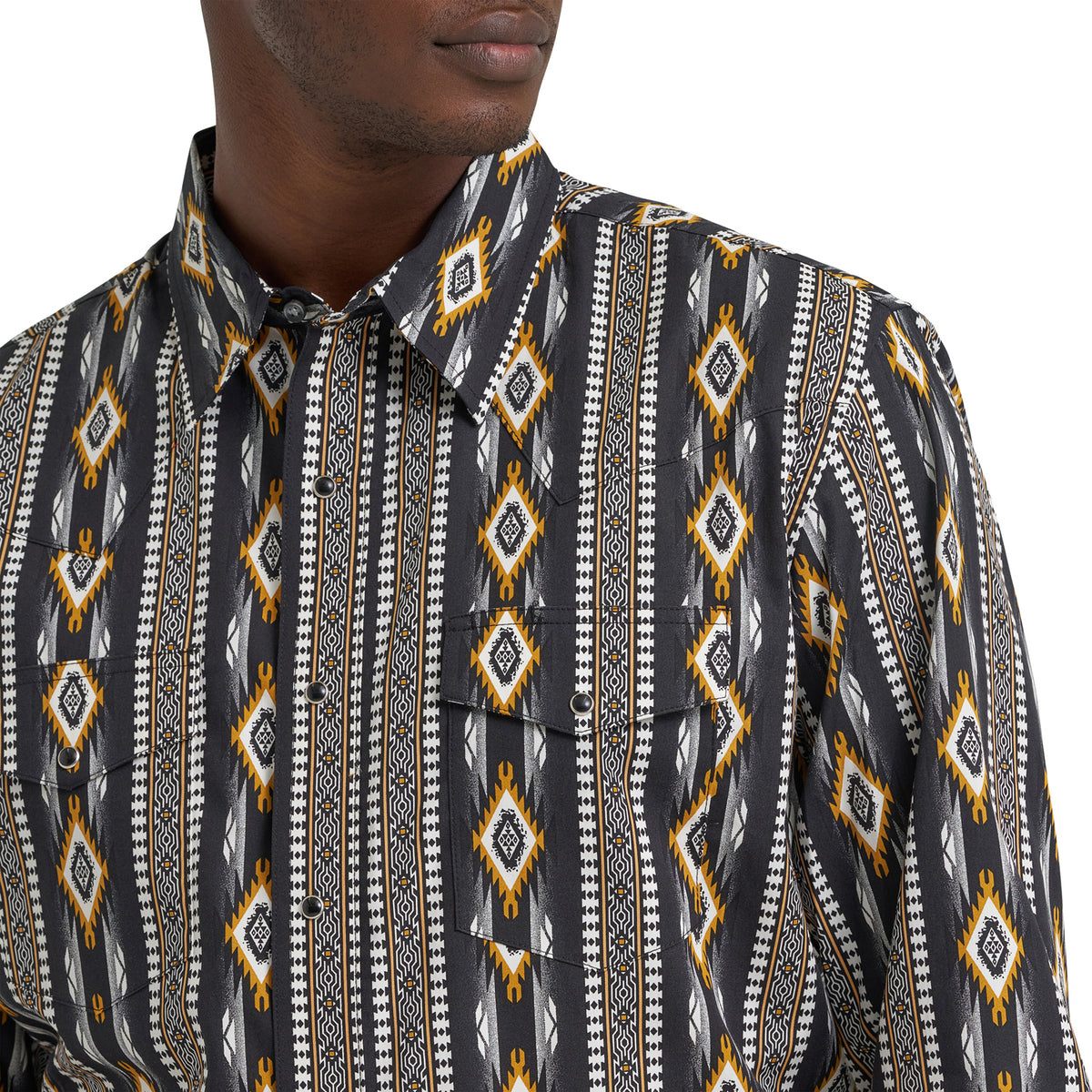 Wrangler Men's Checotah® Long Sleeve Western Snap Printed Shirt