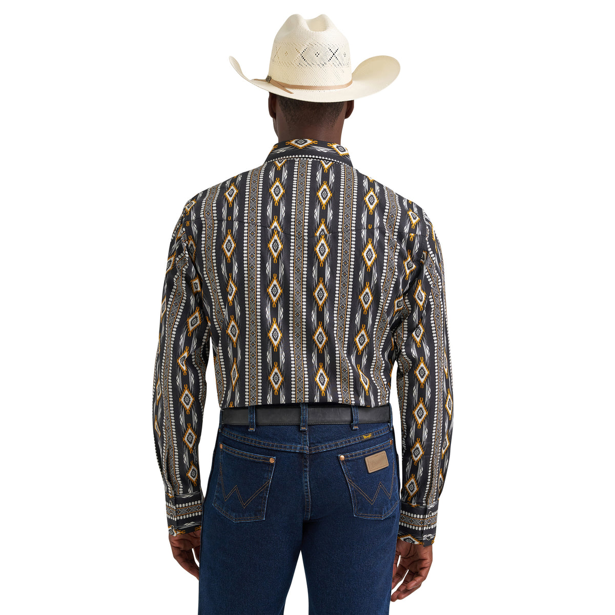 Wrangler Men's Checotah® Long Sleeve Western Snap Printed Shirt
