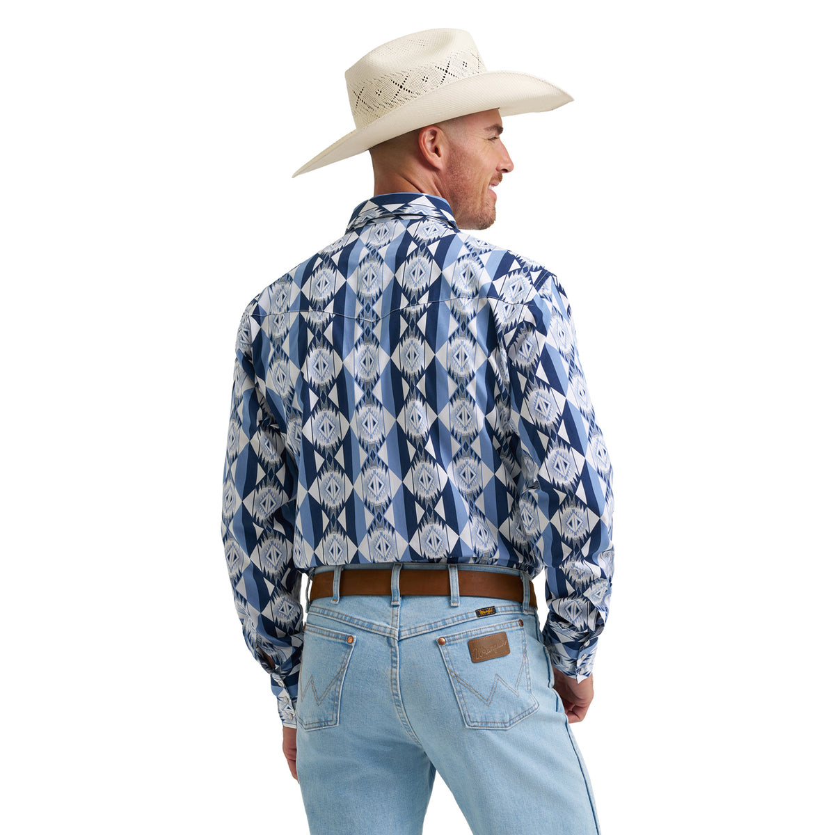 Wrangler Men's Checotah® Long Sleeve Western Snap Printed Shirt