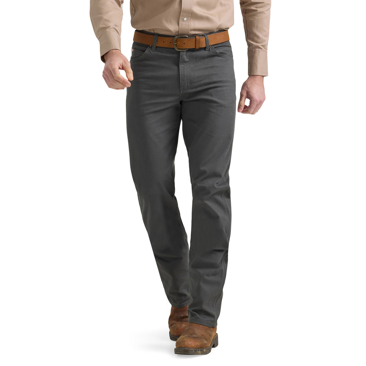 Wrangler Men's Premium Performance Tough Comfort Cowboy Cut Regular Fit Canvas Jean Pants Wrangler Grey Pinstripe 32 30 Inseam