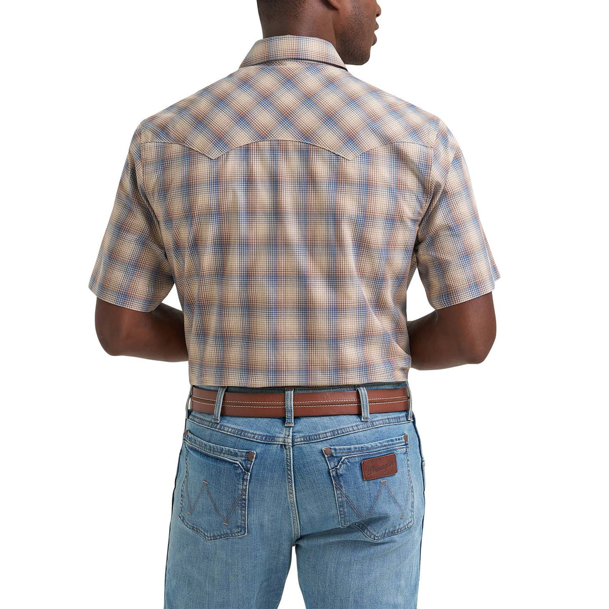 Wrangler Retro Men's Plaid Print Short Sleeve Snap Western Shirt Wrangler Retro Men's Plaid Print Short Sleeve Snap Western Shirt