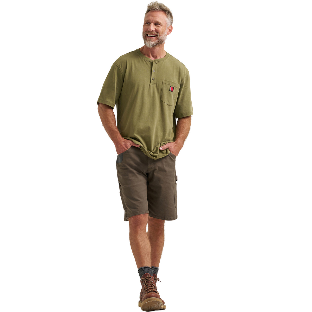 Wrangler Men's RIGGS Workwear® Short Sleeve Relaxed Henley Work Shirts Wrangler RIGGS
