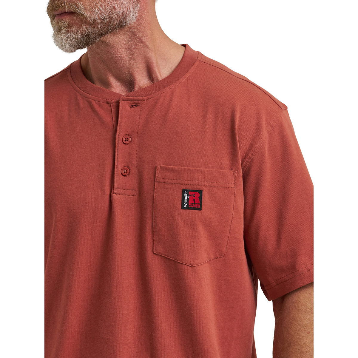 Wrangler Men's RIGGS Workwear® Short Sleeve Relaxed Henley Work Shirts Wrangler