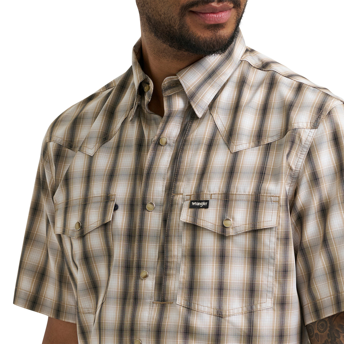 Wrangler Men's All Terrain Gear Men's Plaid Performance Shirt Work Shirts Wrangler