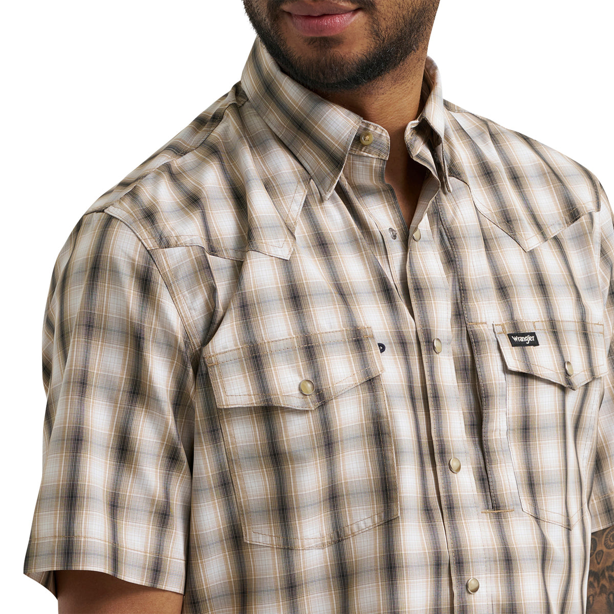 Wrangler Men's All Terrain Gear Men's Plaid Performance Shirt Work Shirts Wrangler