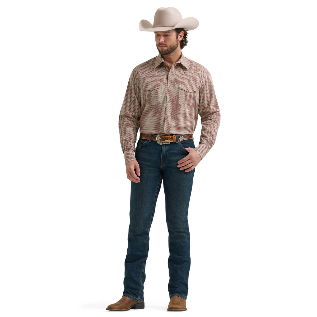 Wrangler Men's 20X Competition Advanced Comfort Long Sleeve Two Pocket Western Snap Shirt