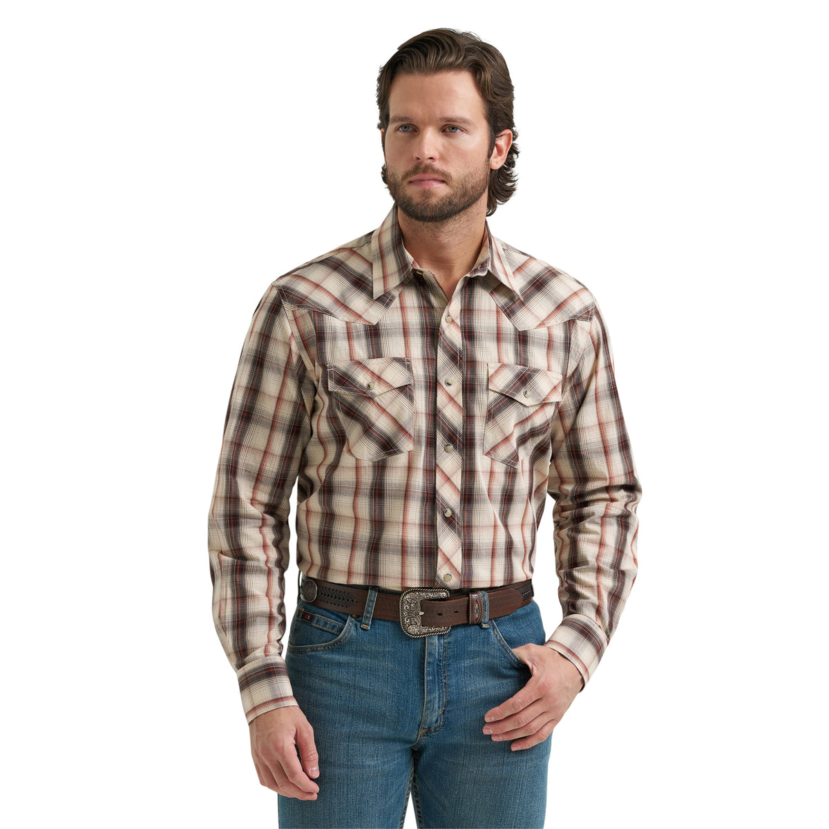 Wrangler Men's 20X Competition Advanced Comfort Long Sleeve Two Pocket Western Snap Shirt
