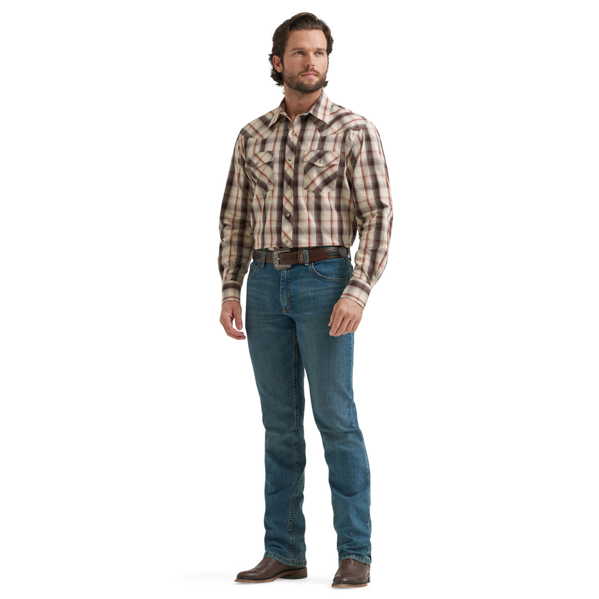 Wrangler Men's 20X Competition Advanced Comfort Long Sleeve Two Pocket Western Snap Shirt