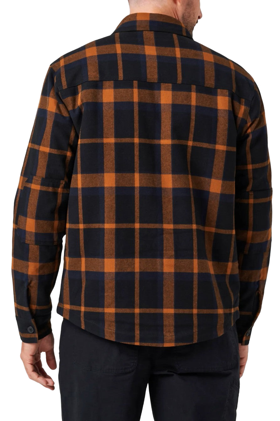 Lucky Brand Workwear Men's Yarn Dyed Flannel Sherpa Lined Shirt Jac Work Shirts Lucky Brand