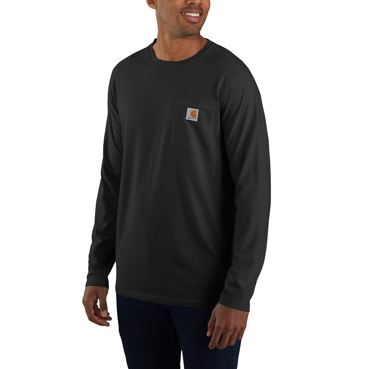 Carhartt Men's Force® Relaxed Fit Long Sleeve Pocket T-Shirt Long Sleeve T-Shirts Carhartt Black 2XL Reg