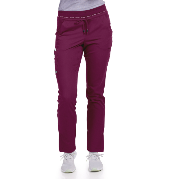 Grey's Anatomy Women's Serena 7-Pocket Tapered-Leg Scrub Pant Scrubs Grey`s Anatomy Wine L Reg