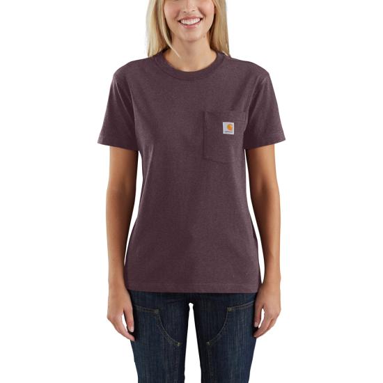 Carhartt Women's Pocket Short Sleeve T-Shirt T-Shirts Carhartt Blackberry Heather 1XL Plus