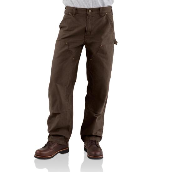 Carhartt Men's Washed Duck Double-Front Work Dungaree Pants Carhartt Dark Brown 28 30 Inseam
