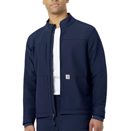 Carhartt Men's Rugged Flex® Modern Fit Bonded Fleece Jacket Scrubs Carhartt Navy 2XL Reg