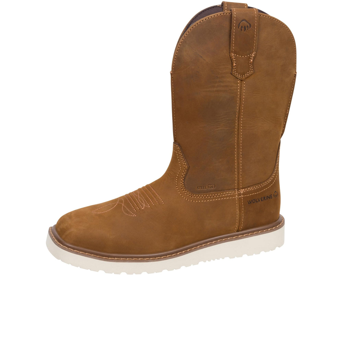 Wolverine Men's Bronc Wedge Pull-On Steel-Toe Work Wellington Work Boots Wolverine