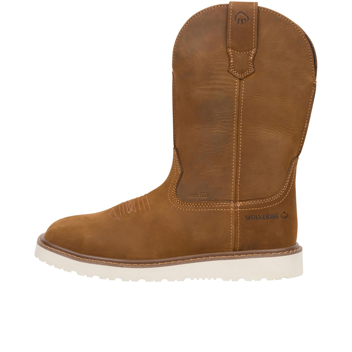 Wolverine Men's Bronc Wedge Pull-On Steel-Toe Work Wellington Work Boots Wolverine