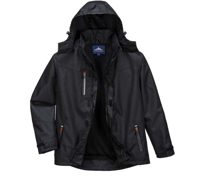 Portwest Men&#39;s Outcoach Waterproof Hooded Rain Jacket - Work World - Workwear, Work Boots, Safety Gear