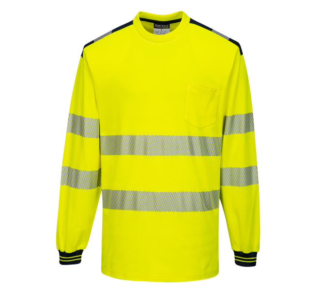 Portwest Men&#39;s PW3 Hi-Vis Long Sleeve T-Shirt - Work World - Workwear, Work Boots, Safety Gear