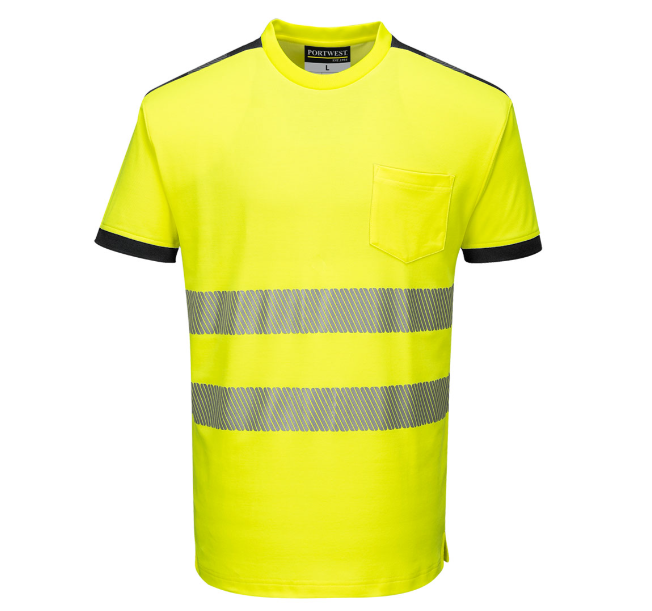 Portwest Men&#39;s PW3 Hi-Vis Short Sleeve T-Shirt - Work World - Workwear, Work Boots, Safety Gear