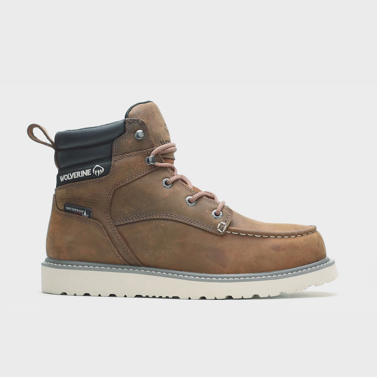 Wolverine Men's Trade Wedge 6" Waterproof Moc-Toe Steel Toe Boot Work Boots Wolverine