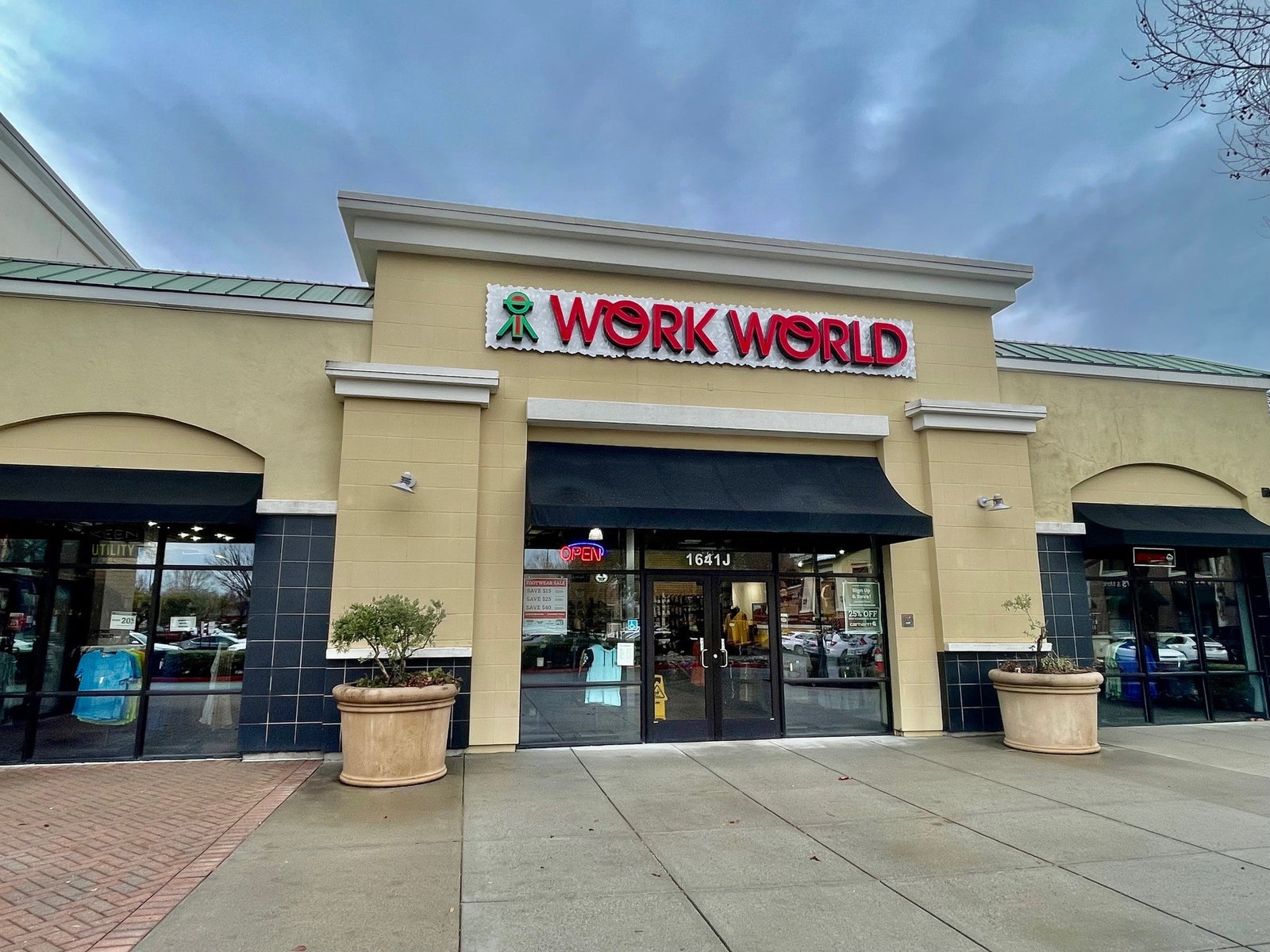 Exterior of the Work World, Vacaville location in California. 