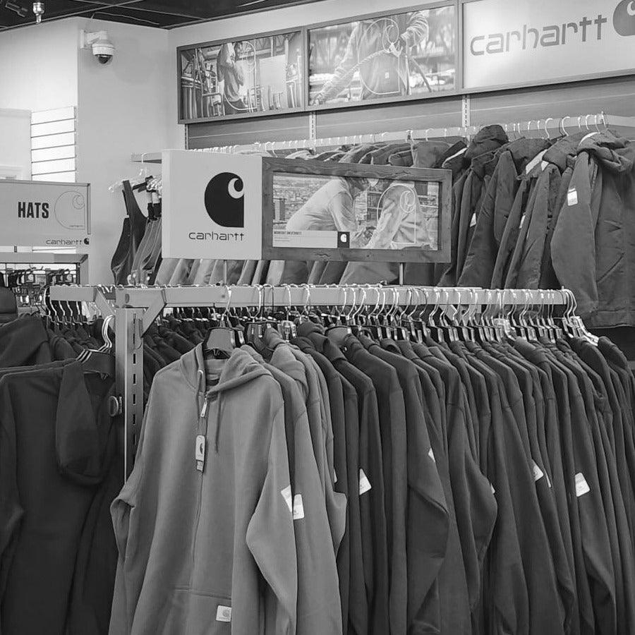Carhartt display in Work World Fresno.
