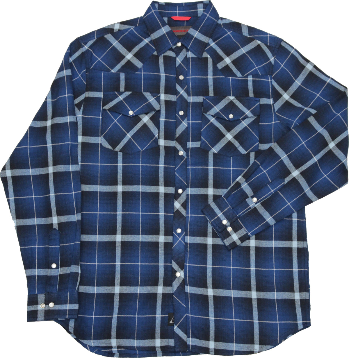 AmericaWare Men&#39;s Socket Long Sleeve Western Flannel Shirt - Work World - Workwear, Work Boots, Safety Gear