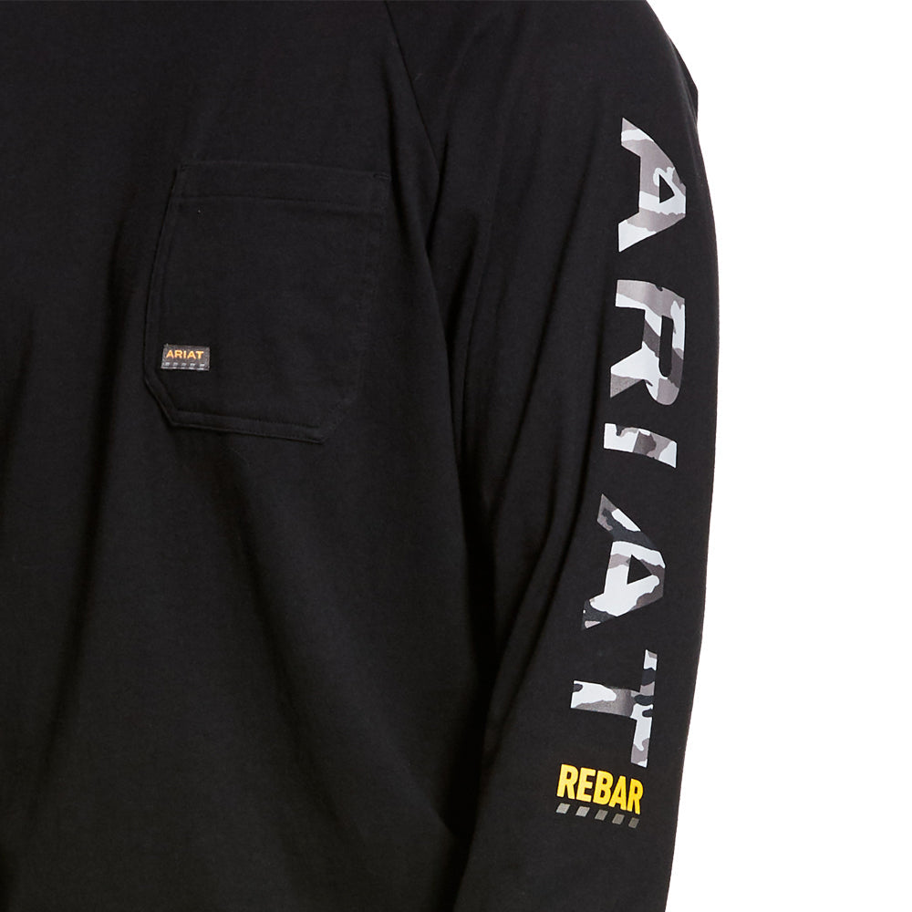 Ariat Men&#39;s Rebar Long Sleeve Logo T-Shirt - Work World - Workwear, Work Boots, Safety Gear