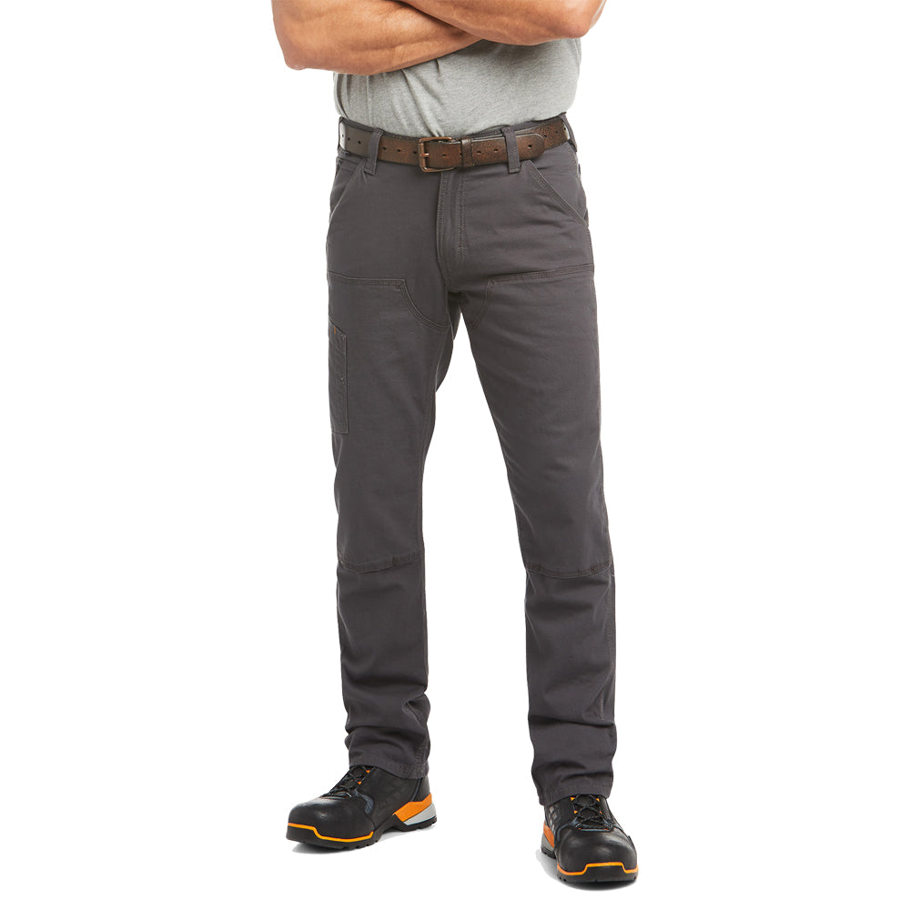 Ariat Men's Rebar M4 Low Rise DuraStretch Made Tough Double Front Stackable Straight Leg Pant_Grey - Work World - Workwear, Work Boots, Safety Gear