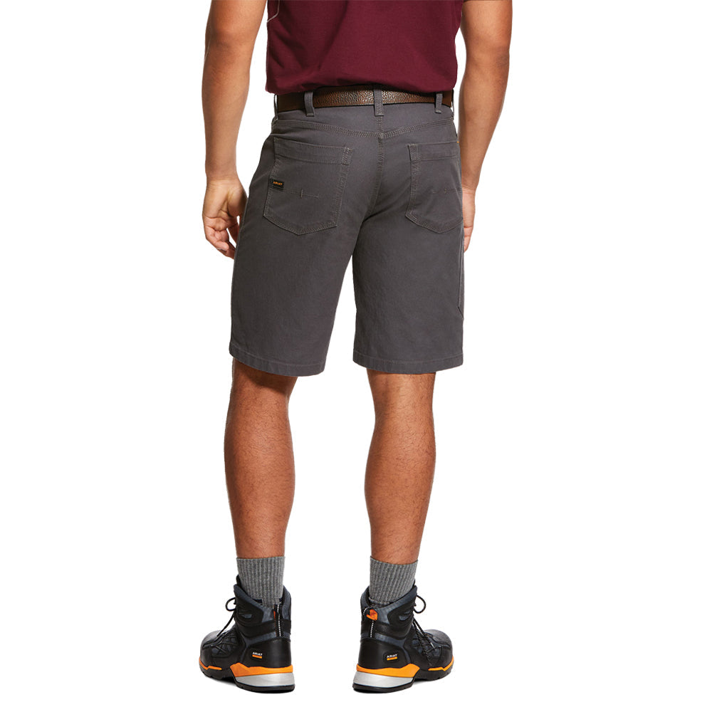 Ariat Men&#39;s Rebar DuraStretch Made Tough 10&quot; Shorts_Rebar Grey - Work World - Workwear, Work Boots, Safety Gear