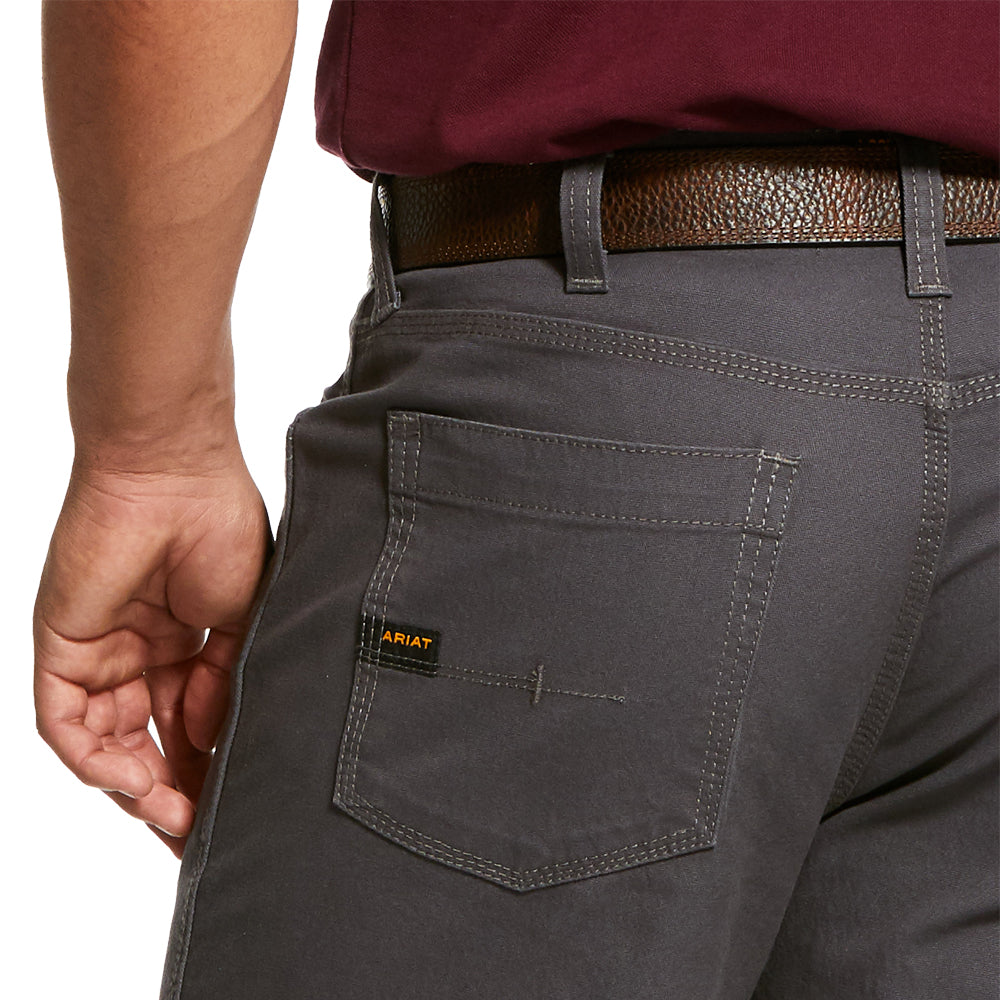 Ariat Men&#39;s Rebar DuraStretch Made Tough 10&quot; Shorts_Rebar Grey - Work World - Workwear, Work Boots, Safety Gear