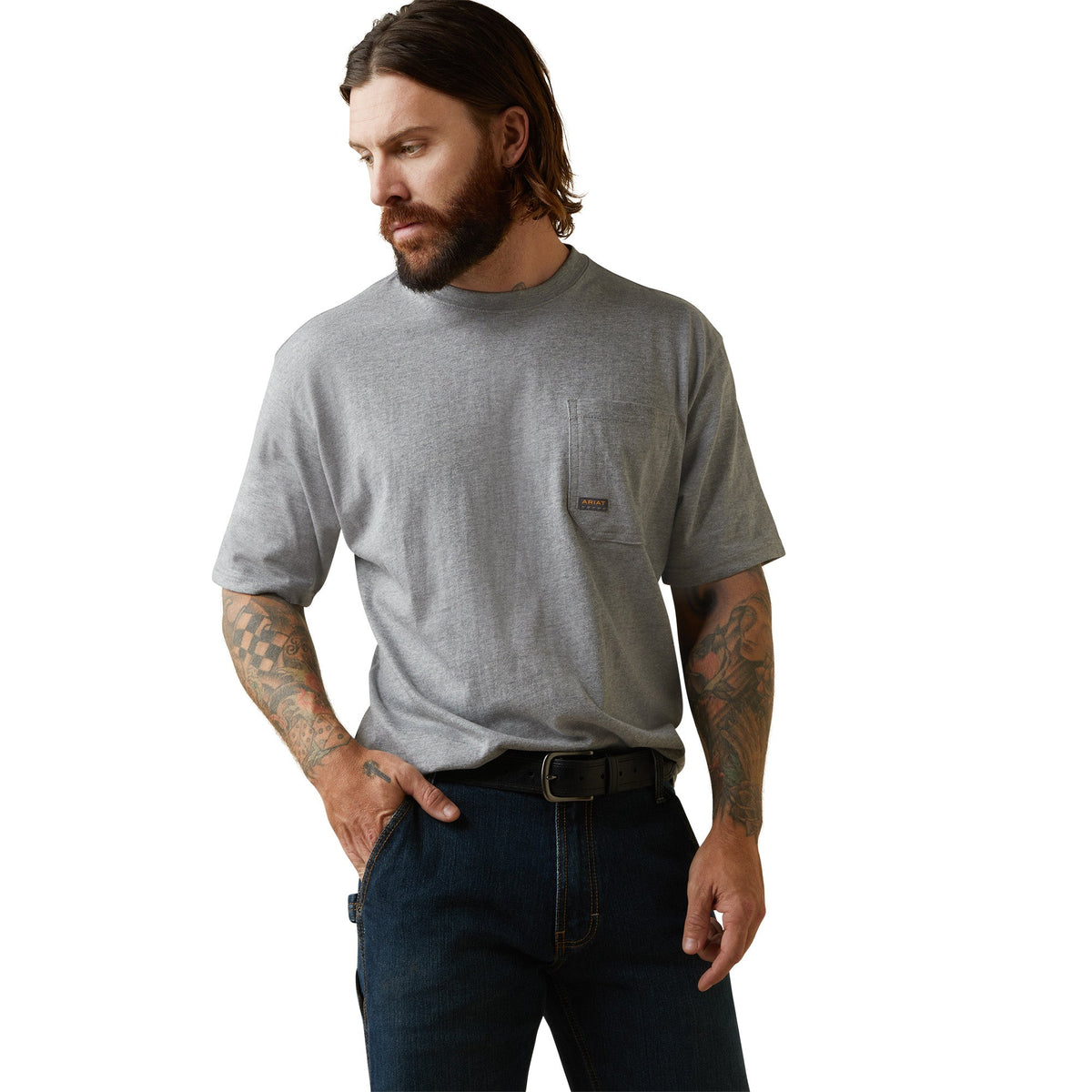 Ariat Men&#39;s Rebar CottonStrong Outdoors Short Sleeve T-Shirt - Work World - Workwear, Work Boots, Safety Gear