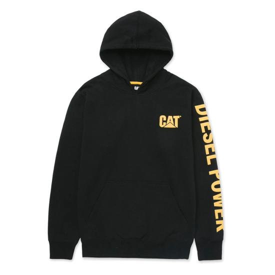 CAT Men's Diesel Power Pullover Hoodie Sweatshirts & Hoodies CAT Black 2XL Reg